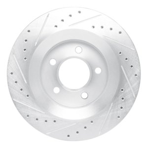 Chrysler 300M Brake Rotor (1) - Front Right - R1 Concepts - Drilled & Slotted - Silver - `99-`04